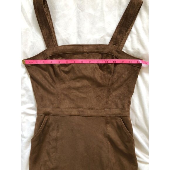 Abercrombie & Fitch | Faux Suede Pinafore Mini Dress Womens XS Fall Preppy - Picture 8 of 10